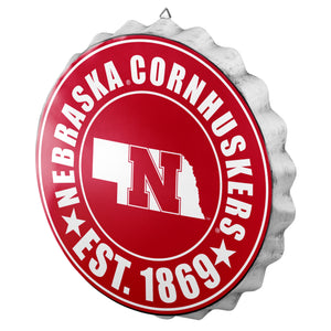 Nebraska Huskers NCAA Bottle Cap Wall Sign