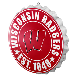 Wisconsin Badgers NCAA Bottle Cap Wall Sign