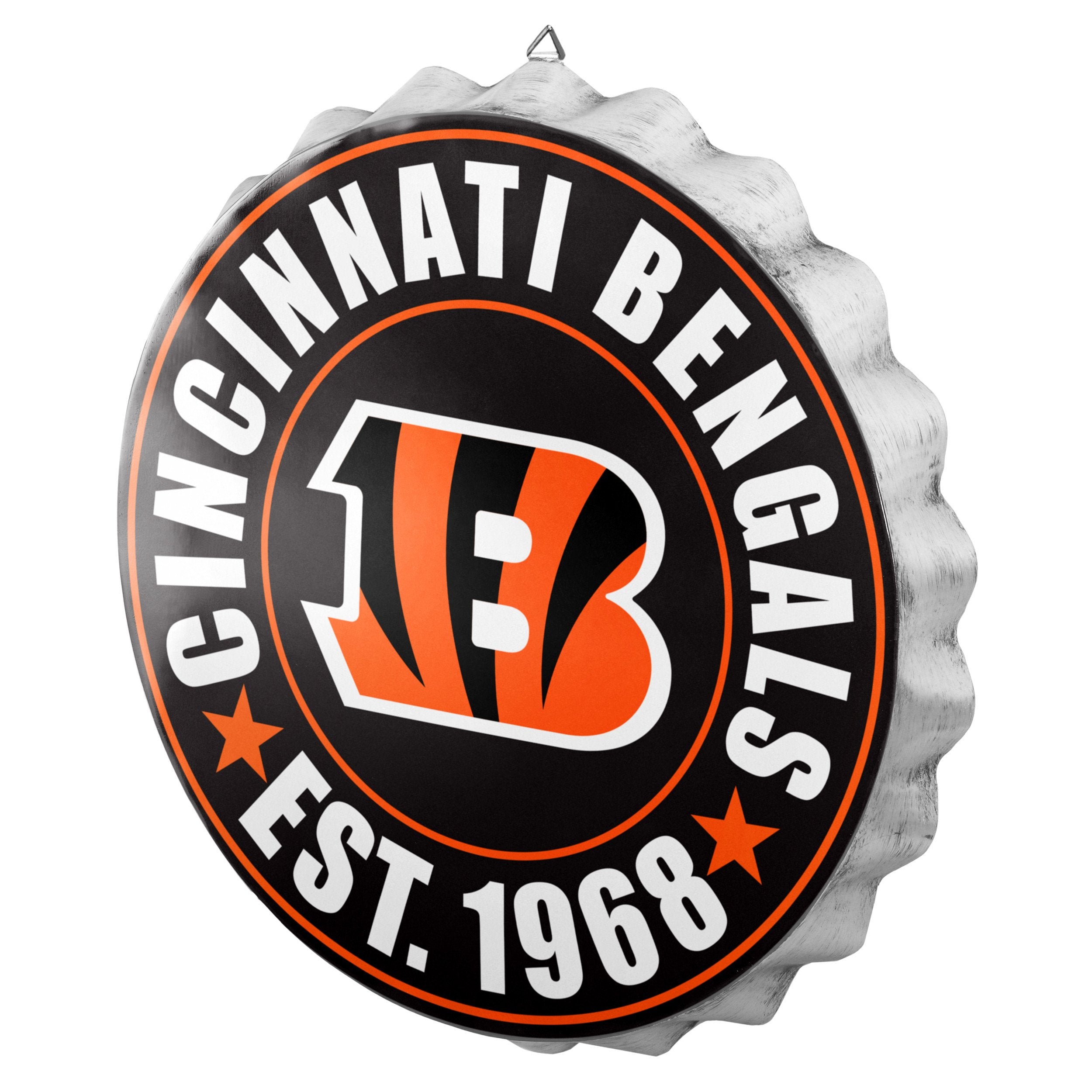 NFL Football Team Logo Bottle Cap Wall Sign - Cincinnati Bengals