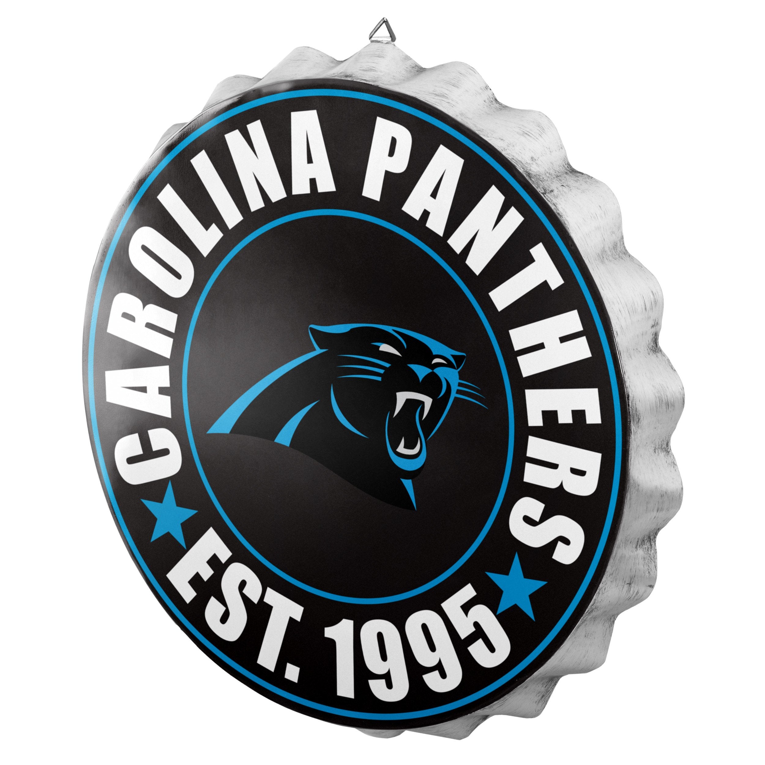 : Carolina Panthers 13” Jumbo Metal Distressed Bottle Cap Wall  Sign – Limited Edition FOCO Panthers Sign – Represent the NFL, NFC South  and Show Your Team Spirit with Officially Licensed