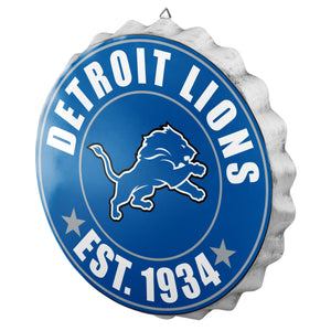 Detroit Lions NFL Bottle Cap Wall Sign