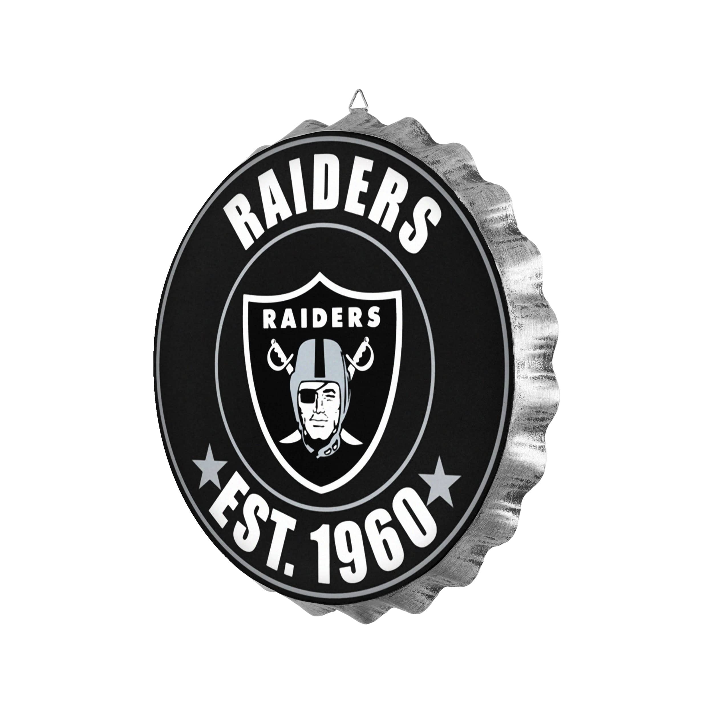 Las Vegas Raiders NFL Bottle Opener Cap Catcher Wall Sign