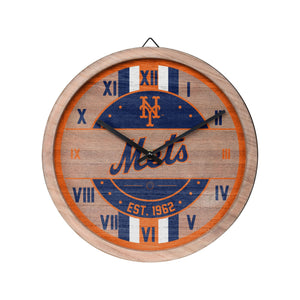 New York Mets MLB Barrel Wall Clock