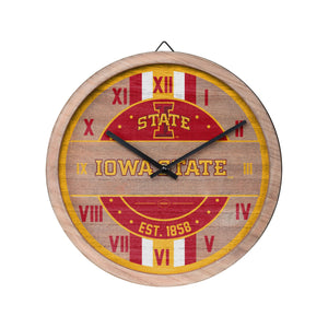 Iowa State Cyclones NCAA Barrel Wall Clock