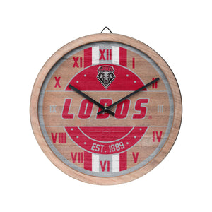 New Mexico Lobos NCAA Barrel Wall Clock
