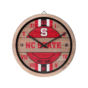 North Carolina State Wolfpack NCAA Barrel Wall Clock