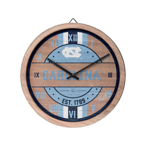 North Carolina Tar Heels NCAA Barrel Wall Clock