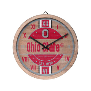 Ohio State Buckeyes NCAA Barrel Wall Clock