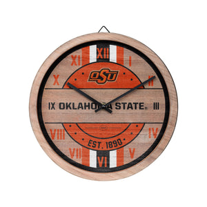 Oklahoma State Cowboys NCAA Barrel Wall Clock
