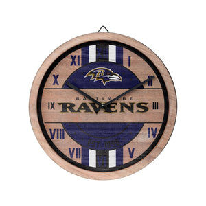 Baltimore Ravens NFL Barrel Wall Clock