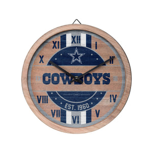 Dallas Cowboys NFL Barrel Wall Clock