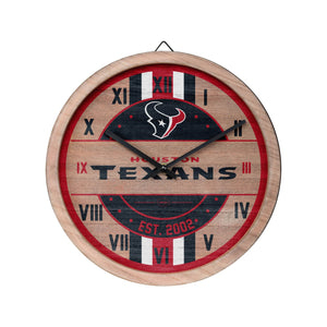 Houston Texans NFL Barrel Wall Clock