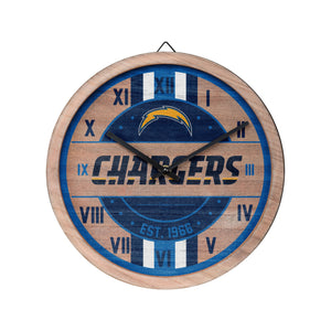 Los Angeles Chargers NFL Barrel Wall Clock