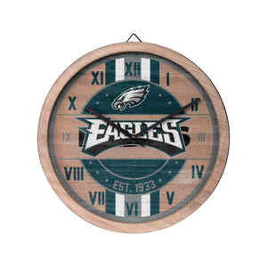 Philadelphia Eagles NFL Barrel Wall Clock