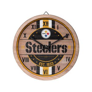 Pittsburgh Steelers NFL Barrel Wall Clock