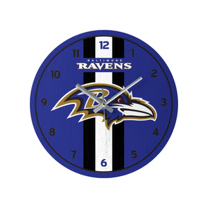 Baltimore Ravens NFL Team Stripe Clock