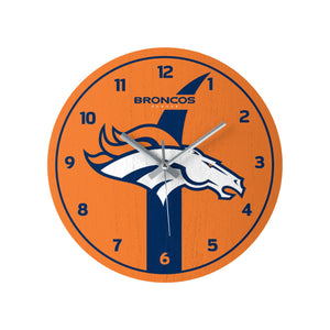 Denver Broncos NFL Team Stripe Clock