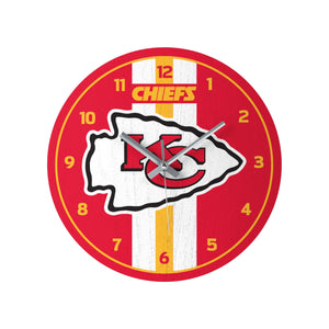 Kansas City Chiefs NFL Team Stripe Clock
