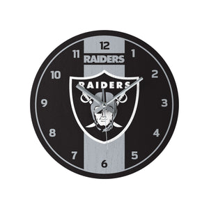 Las Vegas Raiders NFL Team Stripe Clock