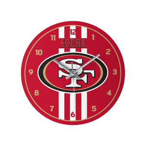 San Francisco 49ers NFL Team Stripe Clock