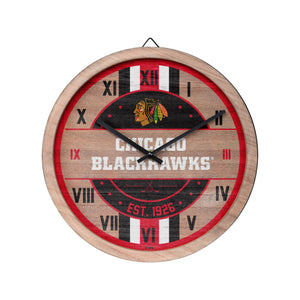 Chicago Blackhawks NHL Barrel Wall Clock