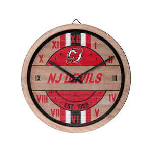 New Jersey Devils NHL Barrel Wall Clock