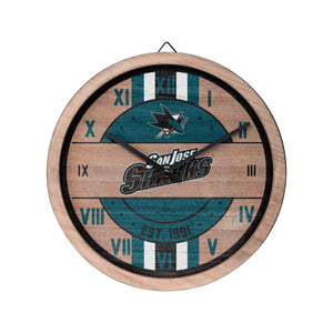 San Jose Sharks NHL Barrel Wall Clock