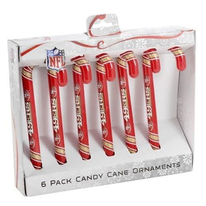 San Francisco 49ers Candy Cane Ornament Set