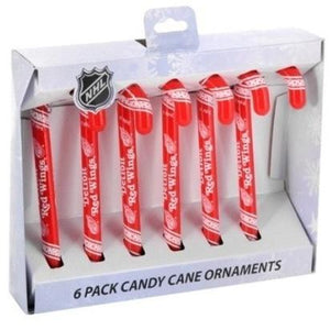 Detroit Redwings Candy Cane Ornament Set