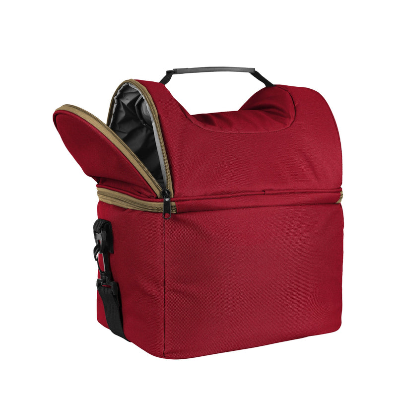 Cardinal Red Two Compartment Lunch Bag