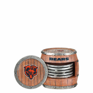 Chicago Bears NFL 5 Pack Barrel Coaster Set