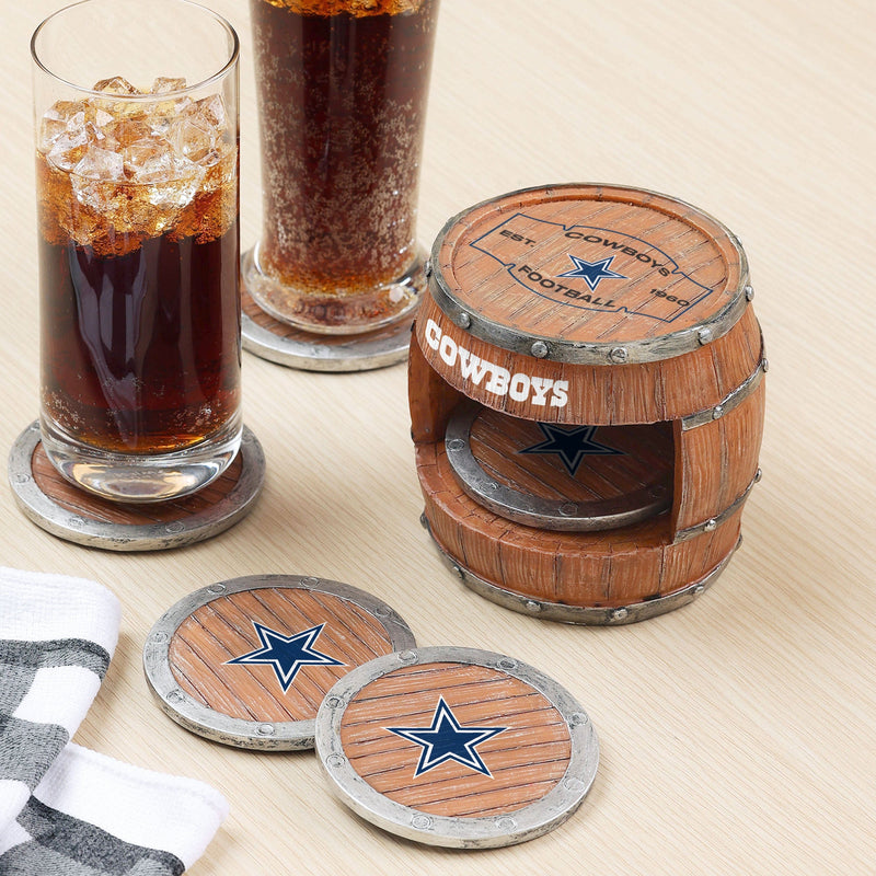 Dallas Cowboys NFL 5 Pack Barrel Coaster Set