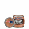 New England Patriots NFL 5 Pack Barrel Coaster Set