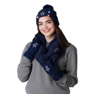 Dallas Cowboys NFL Womens Glitter Knit Cold Weather Set