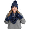 New England Patriots NFL Womens Glitter Knit Cold Weather Set