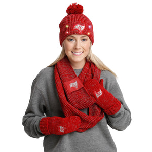 Tampa Bay Buccaneers NFL Womens Glitter Knit Cold Weather Set