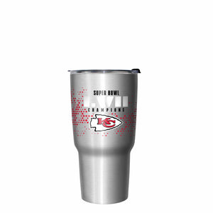 Kansas City Chiefs NFL Super Bowl LVII Champions Metallic Digital 27 oz Stainless Steel Tumbler