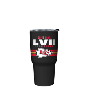 Kansas City Chiefs NFL Super Bowl LVII Champions Team Stripe 27 oz Stainless Steel Tumbler