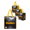 Pittsburgh Steelers NFL 4 Pack Reusable Shopping Bags