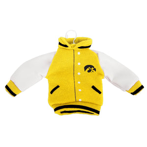 Iowa Hawkeyes NCAA Fabric Varsity Jacket Ornament