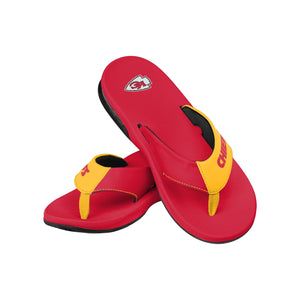Kansas City Chiefs NFL Mens Team Color Contour Flip Flops