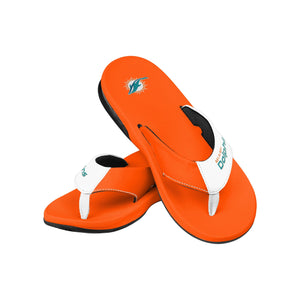 Miami Dolphins NFL Mens Team Color Contour Flip Flops