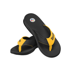 Pittsburgh Steelers NFL Mens Team Color Contour Flip Flops