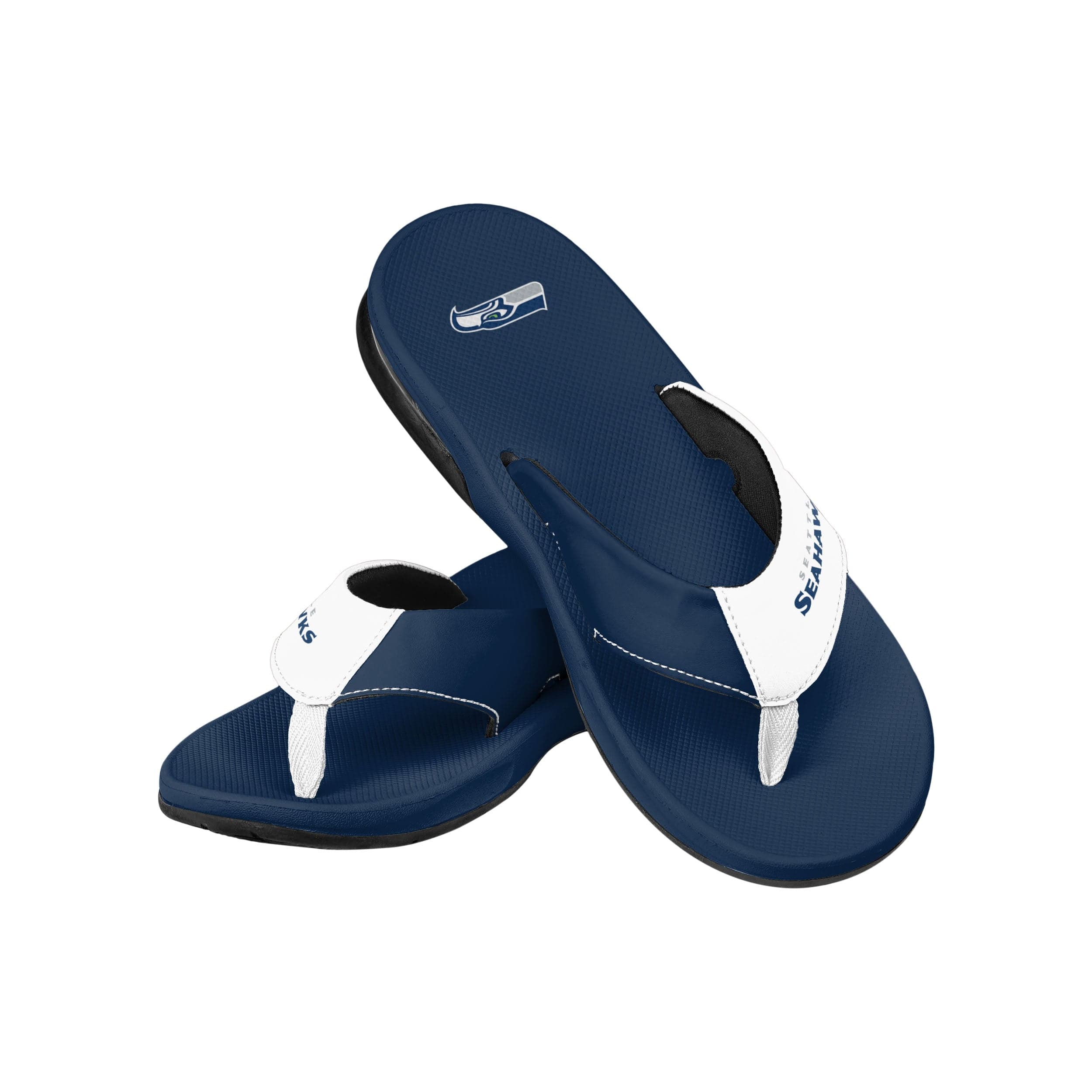 Seattle Seahawks NFL Mens Team Color Contour Flip Flops