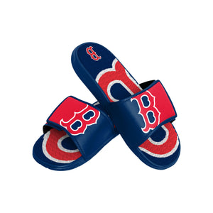 Boston Red Sox MLB Mens Colorblock Big Logo Gel Slide