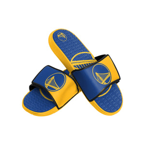 Golden State Warriors NBA Mens Colorblock Big Logo Gel Slides