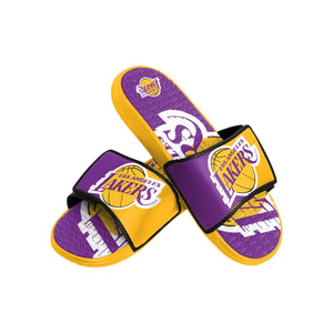Los Angeles Lakers NBA Mens Colorblock Big Logo Gel Slides