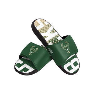 Milwaukee Bucks NBA Mens Gradient Wordmark Gel Slide