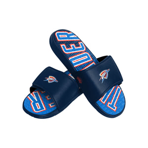 Oklahoma City Thunder NBA Mens Gradient Wordmark Gel Slide