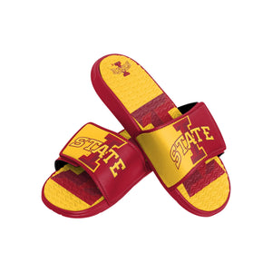 Iowa State Cyclones NCAA Mens Colorblock Big Logo Gel Slides